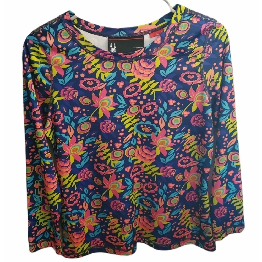 Spyder Floral Long Sleeve Rash Guard Multicolor Size XL